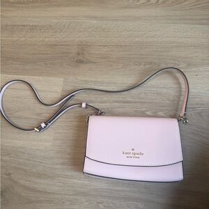 kate spade Blush Pink Leather Crossbody with Gold Logo